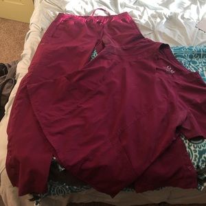 Maroon/wine colored scrubs